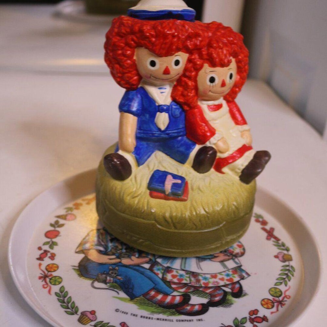 Vintage Raggedy Ann and Andy Music Box Sankyo Chadwickmiller Etsy