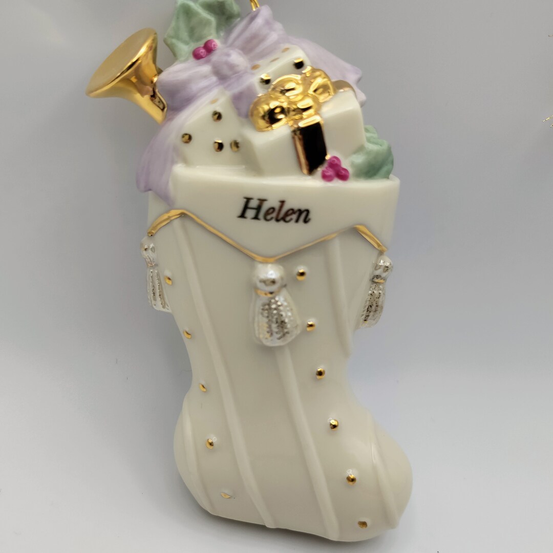 Lenox Stocking Splendor Lenox Fine China 24k Painted *helen* -A Christmas Stocking All My Own ...