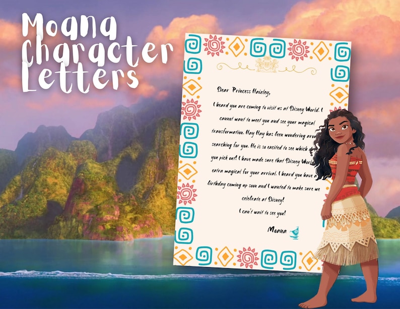 Moana Personalized Character Letter | Disney Trip | Kids Surprise ...