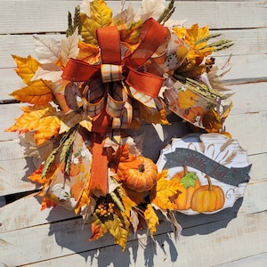 Welcome Fall Wreath,  Front door wreath,  Hello Fall Wreath, Pumpkin Wreath