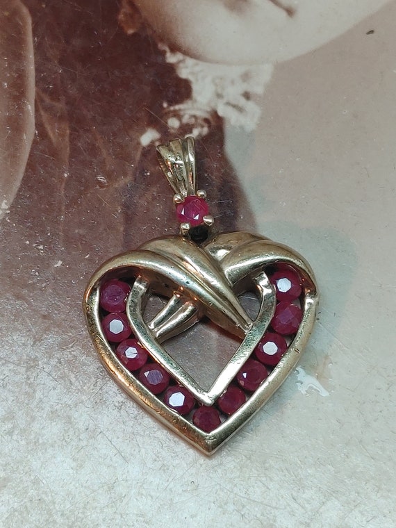 Coro Ruby and 10k Vintage Gold Pendant