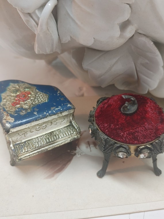 Two Vintage Dresser Pieces Grand Piano Trinket Box