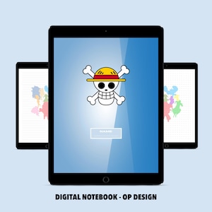 Digital Anime OP Notebook | Template Pages | Bullet, Lined, & Grid Notebook