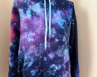 Custom Cosmic Tie-Dye Hoodie for Men or Women with Astrology Constellations, Gifts for Him