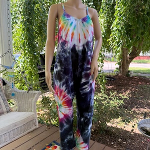 Chill Vibes Tie Dye Romper, Summer Festival Tie Dye Jumpsuit, Concert Outfit, Boho Tie-Dye Hippe Clothes