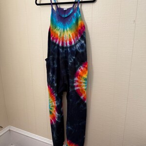 Chill Vibes Tie Dye Romper, Summer Festival Tie Dye Jumpsuit, Concert Outfit, Boho Tie-Dye Hippe Clothes image 5