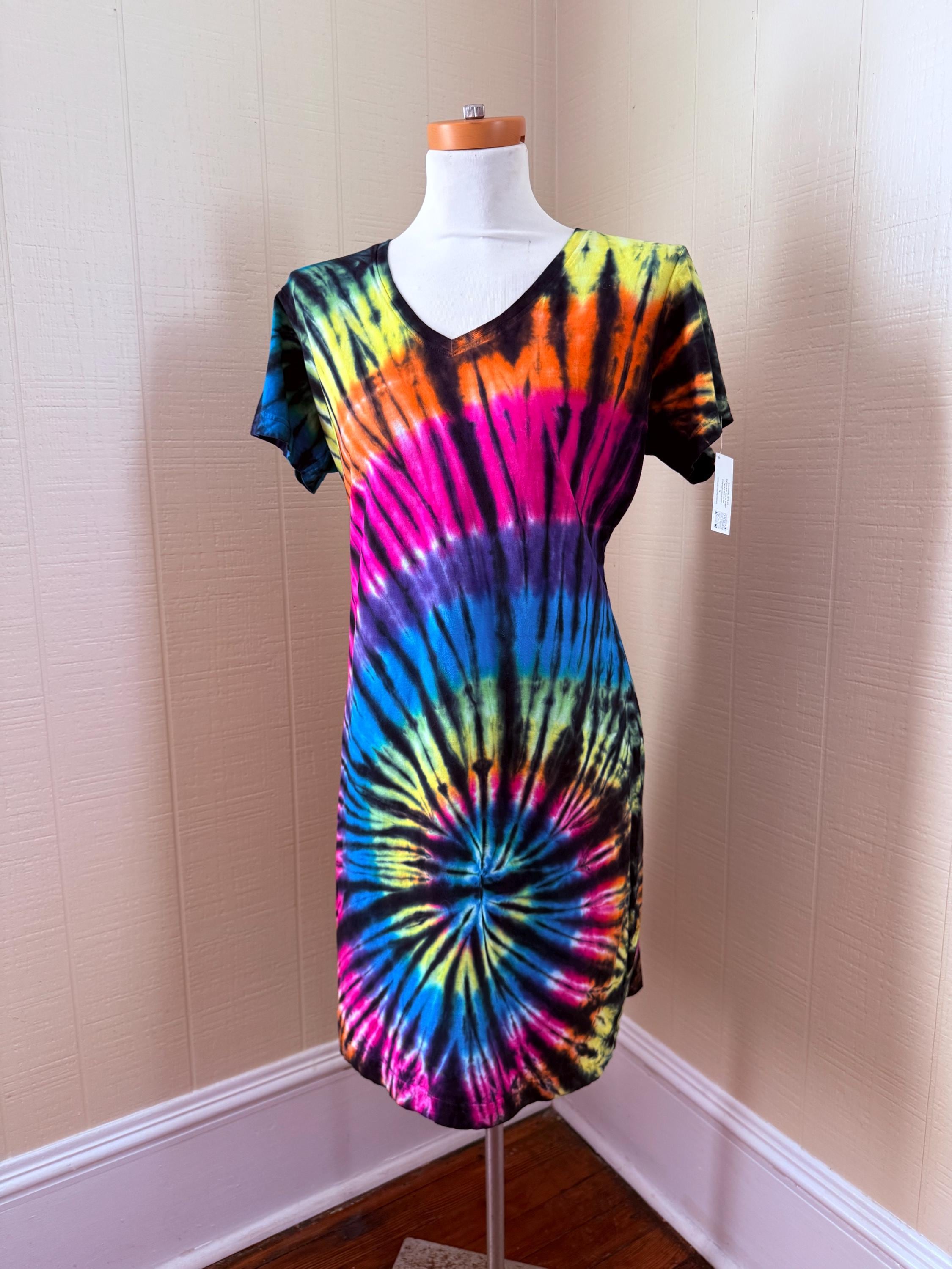 black tie new years eve dress Black with Rainbow Confetti Angel Sleeve Midi Tea Dress Scamp & Dude main image 0