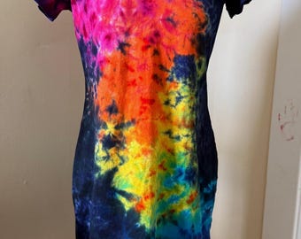 Rainbow Galaxy Tie-Dye Kleid für Frauen, T-Shirt Kleid