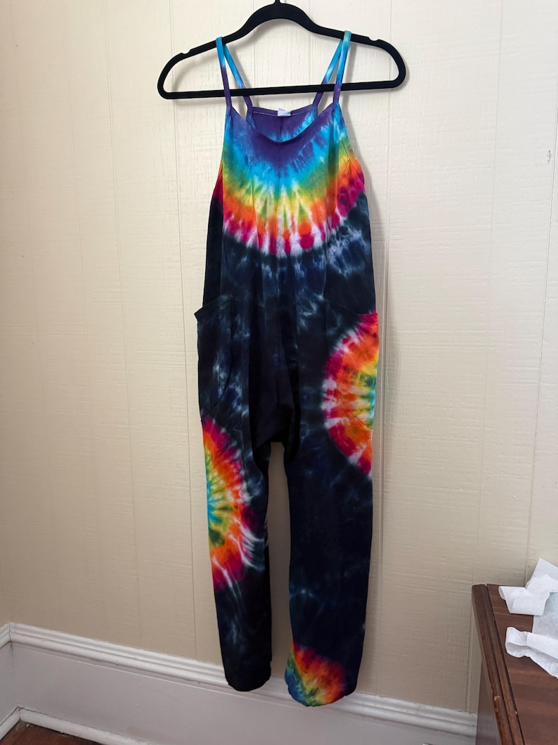Chill Vibes Tie Dye Romper, Summer Festival Tie Dye Jumpsuit, Concert Outfit, Boho Tie-Dye Hippe Clothes image 13