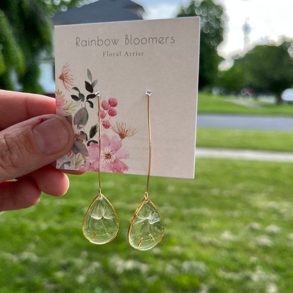 You Blow Me Away Dandelion Wish Dangle Earrings Valentines Day Gift for Women, Make a Wish Magic Dandelion Seed Resin Jewelry, Girlfriend