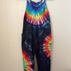 Chill Vibes Tie Dye Romper, Summer Festival Tie Dye Jumpsuit, Concert Outfit, Boho Tie-Dye Hippe Clothes image 2