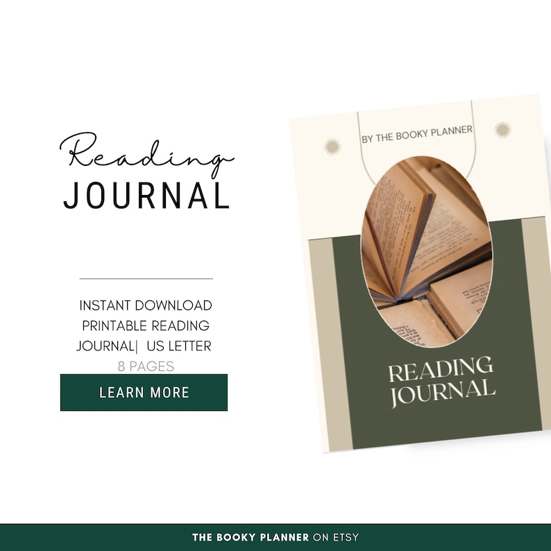 PRINTABLE Reading Journal, FREE Digital Reading Journal Inside, Simple ...