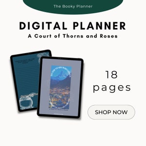 ACOTAR Inspiriertes Buch Journal, Digitale Planung, SOFORTIGER DOWNLOAD Goodnotes Planner, wöchentlicher & monatlicher Tracker mit Dankbarkeit Journal