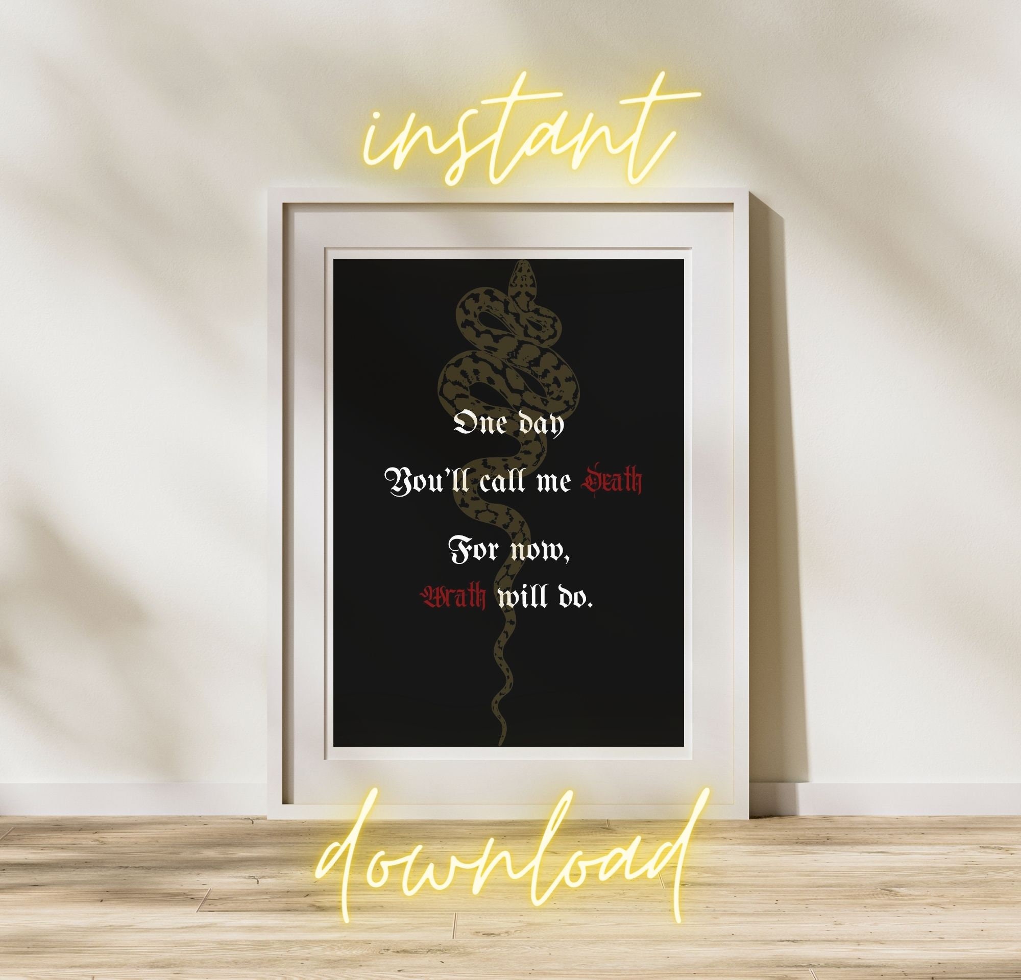 Wrath Matching Call Me Death Kingdom of the Wicked Printable Art, Digital Download ...