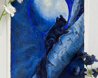 Squirrel At Night, Original Artwork