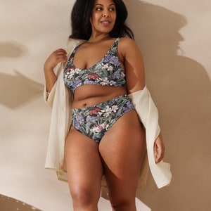 Jungle Flowers High-Waisted Bikini
