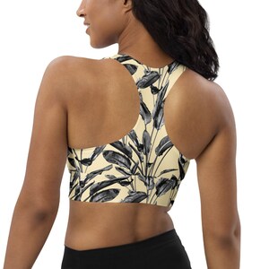 Marzipan Strelitzia Longline sports bra