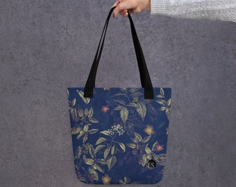 Dark Floral Tote