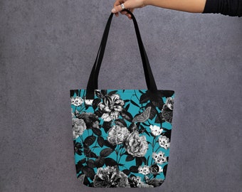 Aqua Butterflies Tote