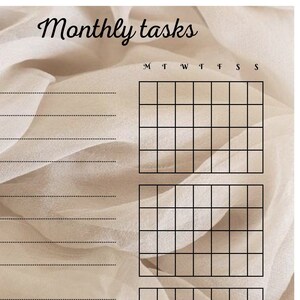 Monthly task planner for that girl