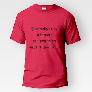Monty Python Holy Grail Red T shirt Your Mother Was A Hamster