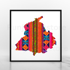 Punjab map print, Punjabi wall art, Punjabi room decor, Sikh art, Sikh wall art, Sikhi print, punjab print