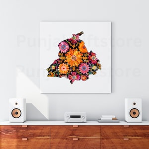Punjab map poster, Punjab heritage print, Punjabi room decor, Sikh art, Sikh wall art, Sikhi print, punjab print