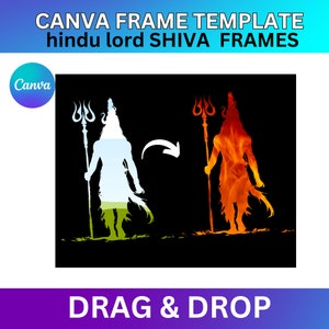 Lord Shiva Canva frame template | HIndu God PNG | Drag and Drop | Shiva PNG | Hindu God | SVG | Canva frame | Shiva clipart | Indian Clipart
