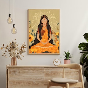 Lakshmi poster | Digital print | Mata Lakshmi poster | Goddess Lakshmi print | Hindu Goddess of Wealth and Prosperity | Religious
