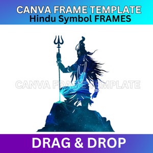 Lord Shiva Canva frame template | HIndu God PNG | Drag and Drop | Shiva PNG | Hindu God | SVG | Canva frame | Shiva clipart | Indian Clipart