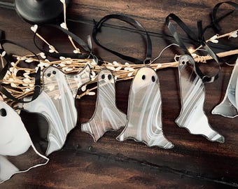 Handmade Stained Glass Halloween Ghost Suncatchers Various Shapes Available