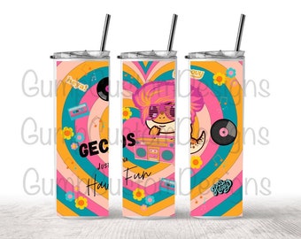 Gecko's Just Wanna Have Fun 20oz Becher Reptil / Eidechse Custom Design