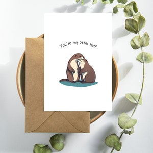 You're my otter Hälfte / Karte / Otter / Liebeskarte / Valentinstag / Minimalistisch / Tiere