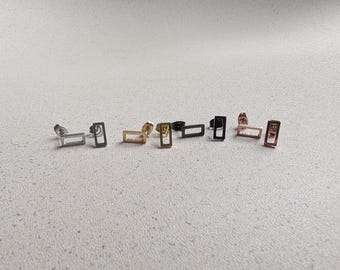 Pendientes geométricos / Caja / Rectángulo / Joyería minimalista / Joyería informal / Inspirados en 1975