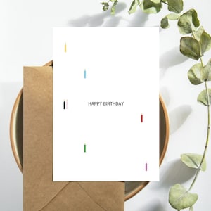 Kartka urodzinowa minimalistyczna / 1975 / Świece / ABIIOR / Proste / Matty Healy