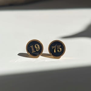 The 1975 Earrings / Studs / Minimalistic / Gold plated Stainless Steel / Stud Earring / Black & Gold