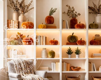 Autumn Zoom home office background | Professional Teams backdrop | Virtual office for telecommuters | Fall Digital Download