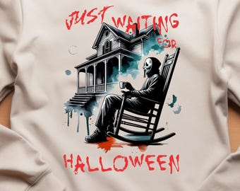 Retro Ghostface Coffee PNG: Creepy Halloween Shirt Design (Digital Download