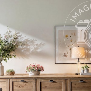 Minimalist home office spring background for Zoom meetings, Virtual office backdrop, Professional background Teams, office for telecommuters