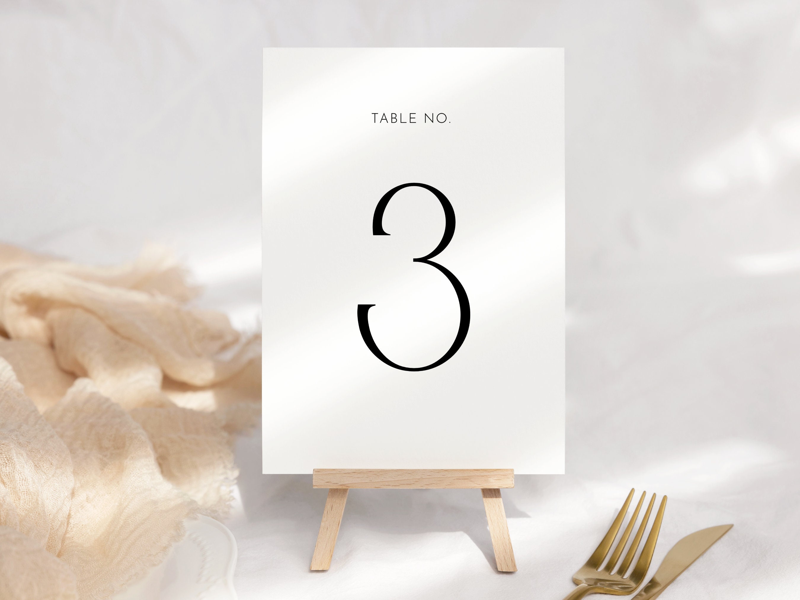 Minimalist Table Numbers 4x6 and 5x7 Printable Wedding Table Number ...