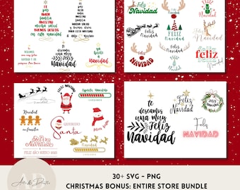 Feliz Navidad SVG Bundle: Spanish Christmas Clipart (Digital Download)