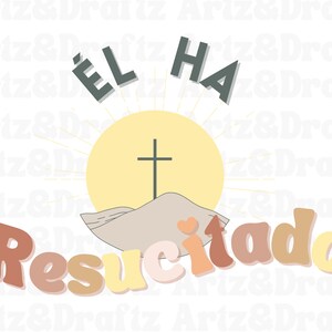 Él ha resucitado, He is Risen svg, Christian Easter svg, Resurrection svg, Matthew 28:6, Easter cross svg, Versículo bíblico svg, Cruz svg