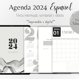Agenda 2024 en español, Planificador diario, Planificador imprimible 2024, Agenda imprimible 2024, Agenda Española 2024, Planificador Diario/Semanal