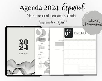 Spanish 2024 Printable Agenda: Daily & Weekly Planner (PDF)