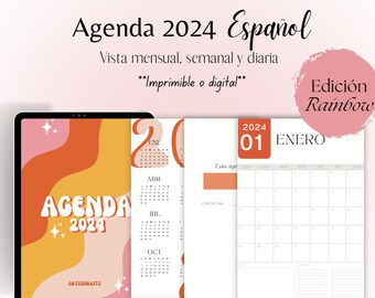 Spanish 2024 Printable Agenda: Daily & Weekly Planner (PDF)