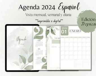 Spanish 2024 Printable Agenda: Daily & Weekly Planner (PDF)