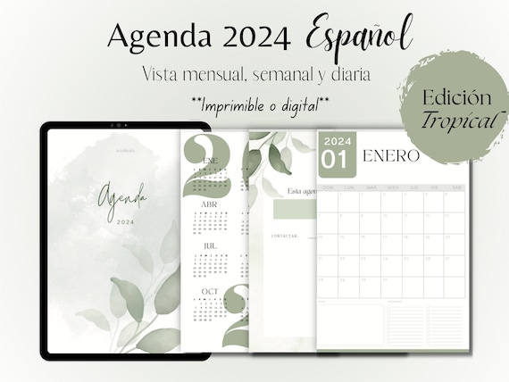 Agenda 2024 En Español, Planificador Diario, Printable Planner 2024, Agenda  Imprimible 2024, Spanish Agenda 2024, Daily/weekly Planner 