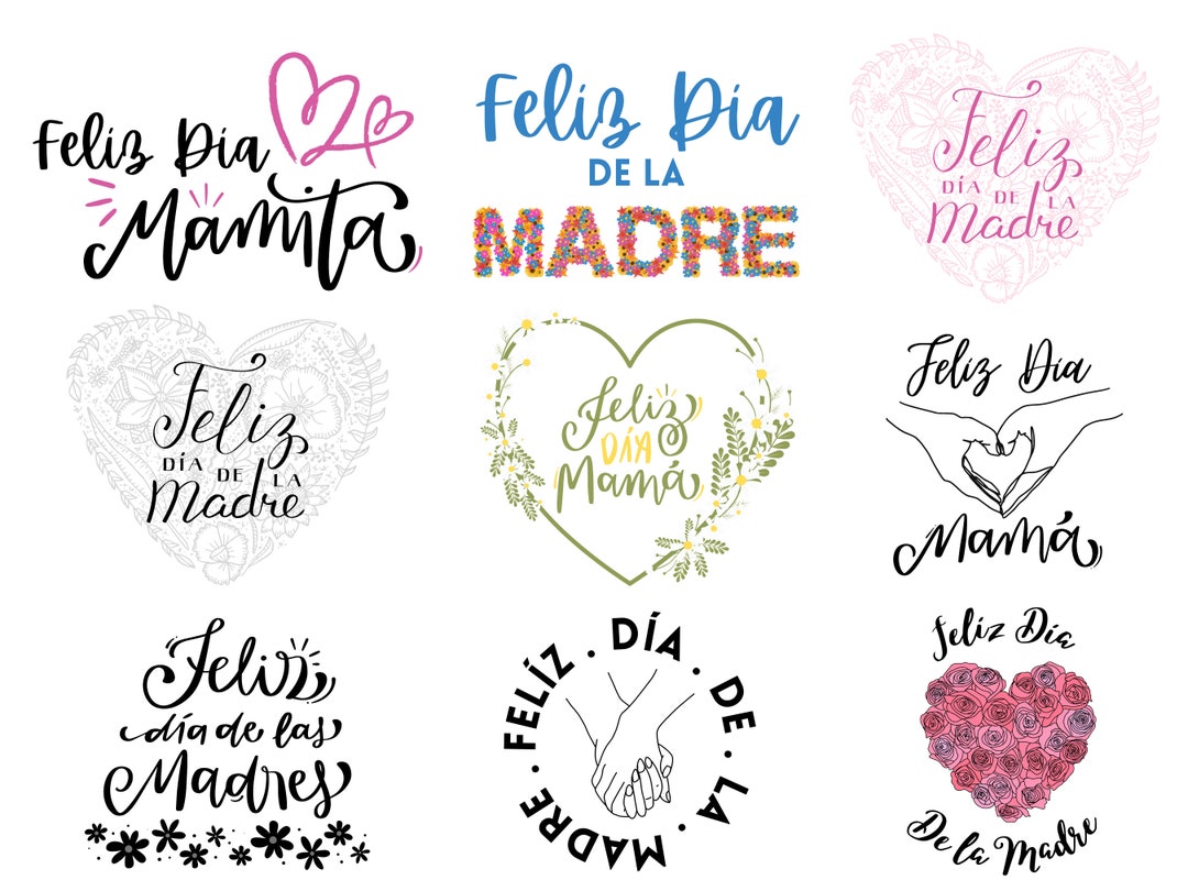 Feliz Dia De La Madre SVG Bundle: Spanish Mother's Day Designs (digital ...