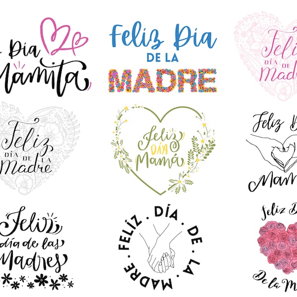 Feliz Dia de la Madre SVG Bundle, Feliz Día de la Madre SVG Bundle, Dia de la madre svg, Día de las Madres Español Svg, Hija feliz día de la madre
