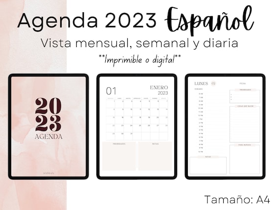 Spanish 2023 Planner: Printable Daily Agenda (Digital Download)